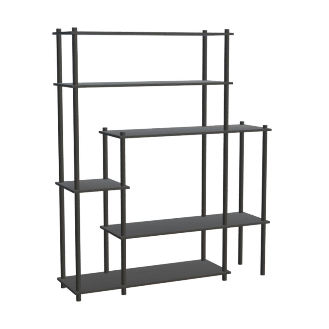 Elevate Shelving System Modular: Configuration 11 + Black Painted Oak