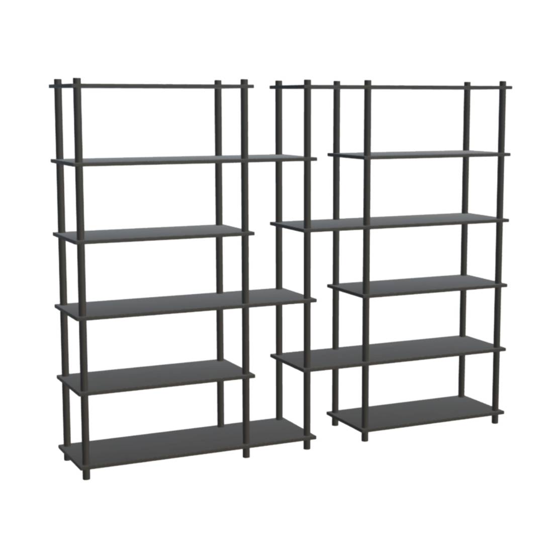 Elevate Shelving System Modular: Configuration 12 + Black Painted Oak