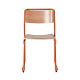 Canteen Utility Chair: Light Oak + Signal Red