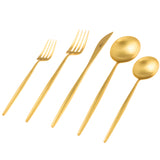 Moon Flatware: Brushed Gold: Single 5-pc Set