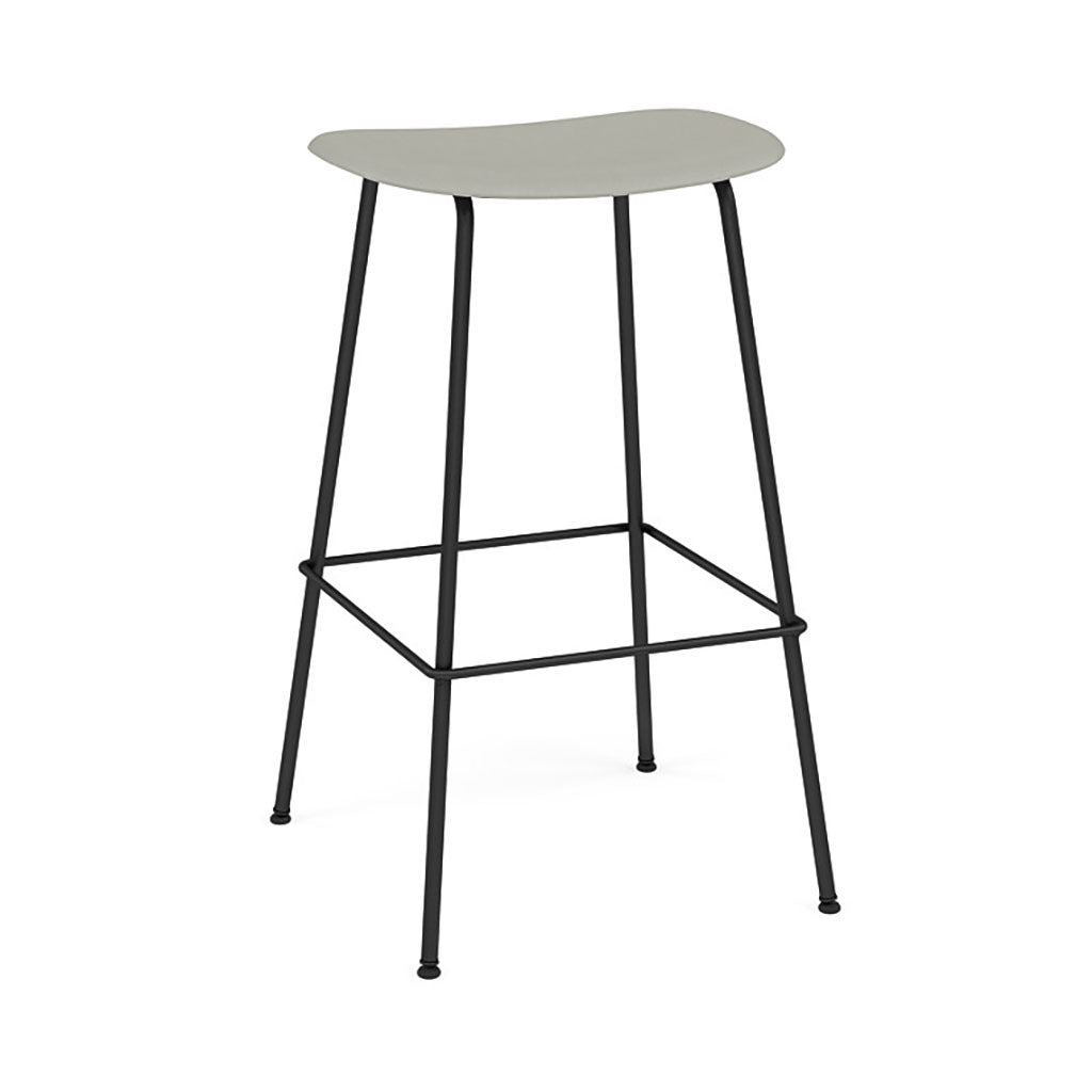 Fiber Bar + Counter Stool: Tube Base + Bar + Anthracite Black + Grey