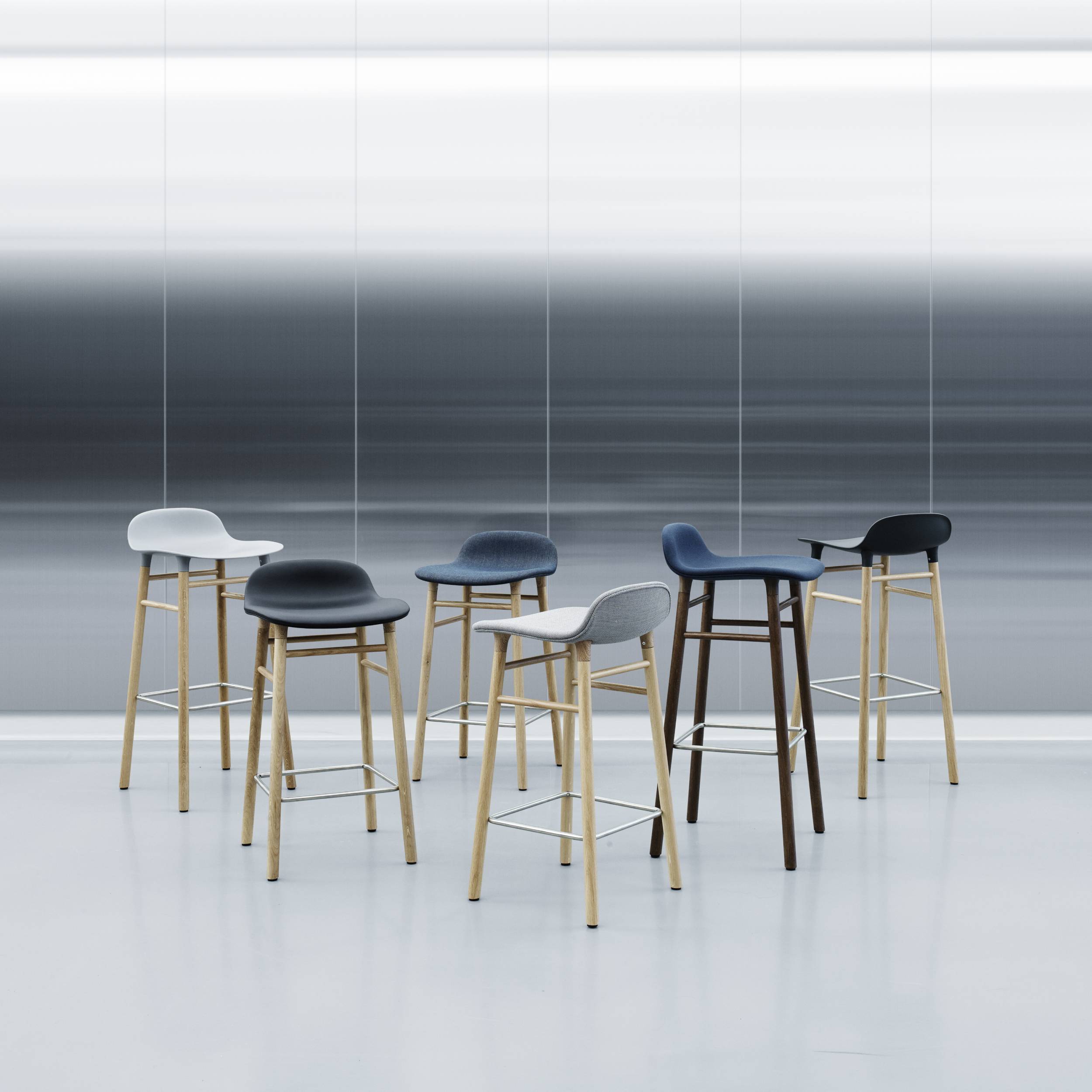 Form Bar + Counter Stool: Walnut Base + Upholstered