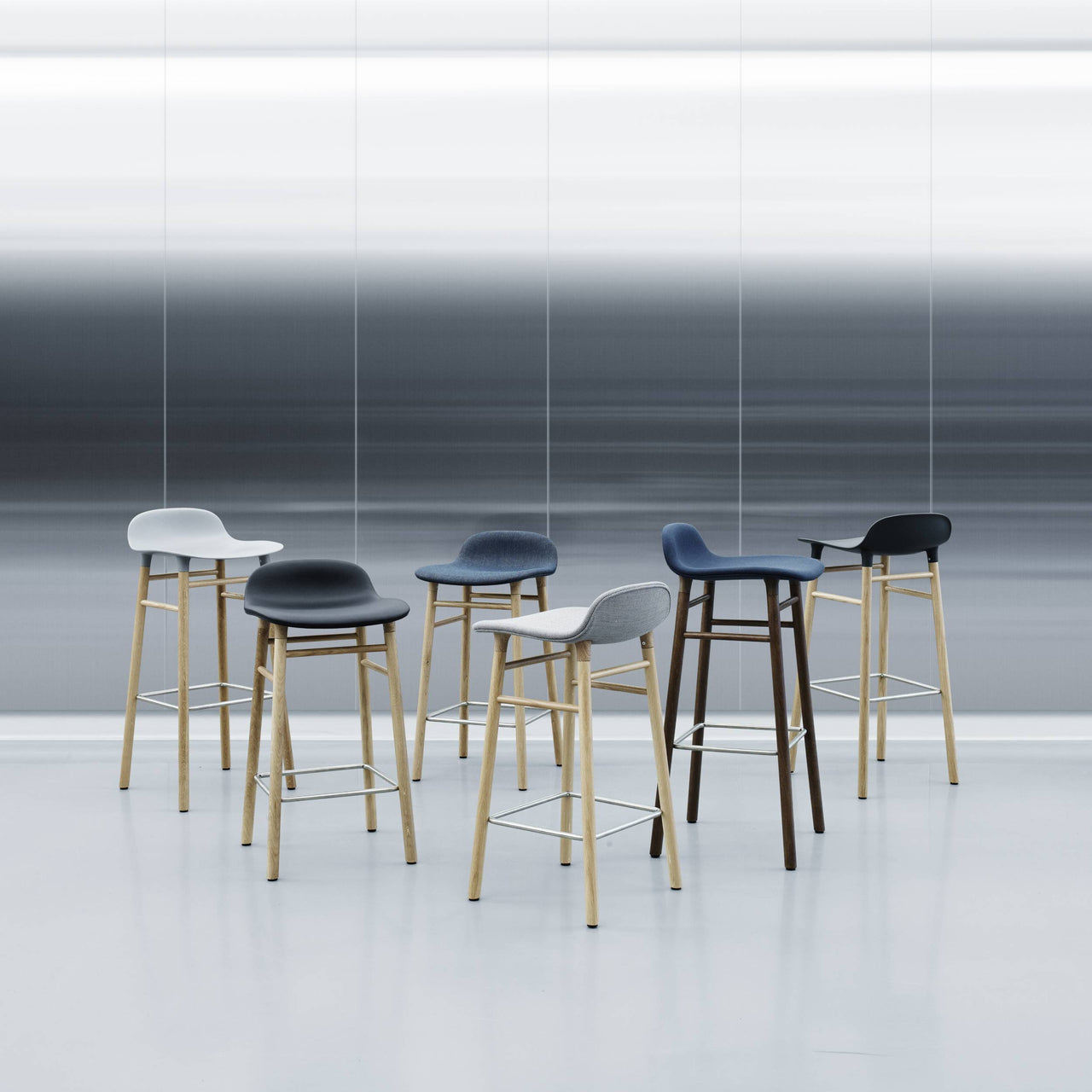 Form Bar + Counter Stool: Walnut Base + Upholstered