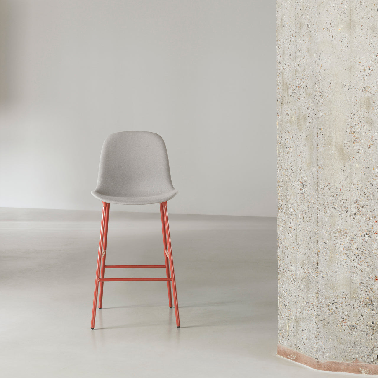 Form Bar Chair: Steel Base + Upholstered