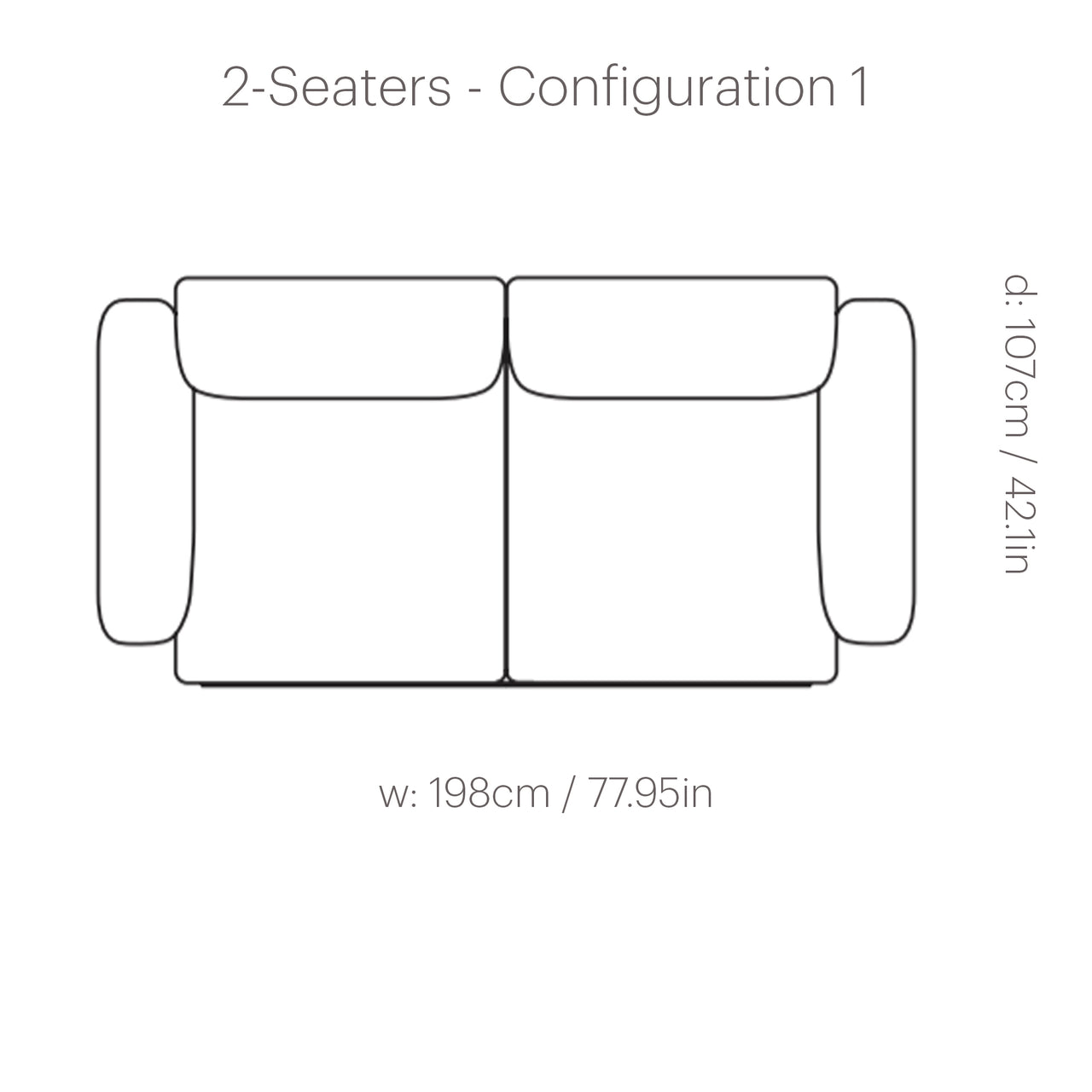 In Situ Modular Sofa: 2 Seater + Configuration 1