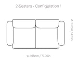 In Situ Modular Sofa: 2 Seater + Configuration 1