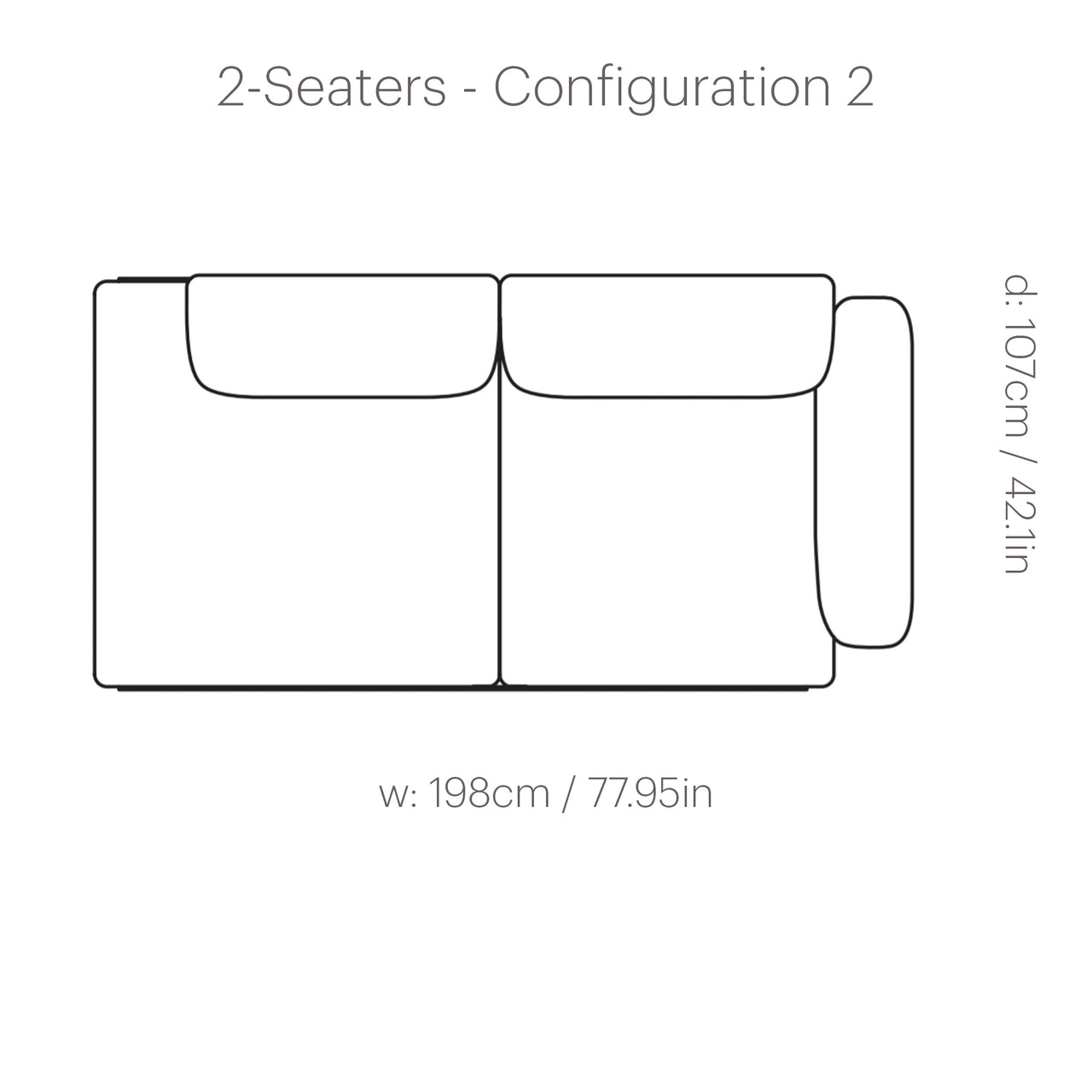 In Situ Modular Sofa: 2 Seater + Configuration 2