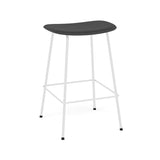 Fiber Bar + Counter Stool: Tube Base + Counter + White + Black