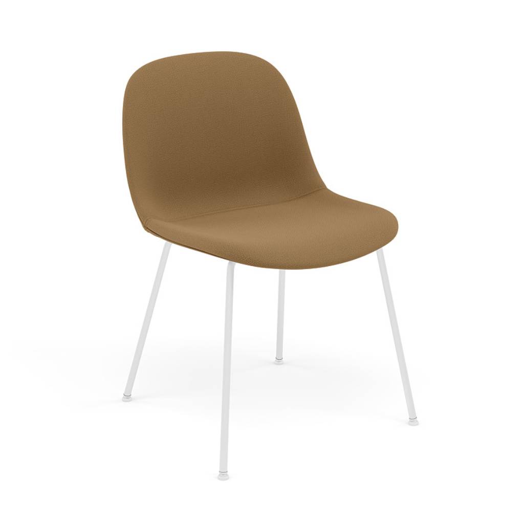 Fiber Side Chair: Tube Base + Upholstered +  White