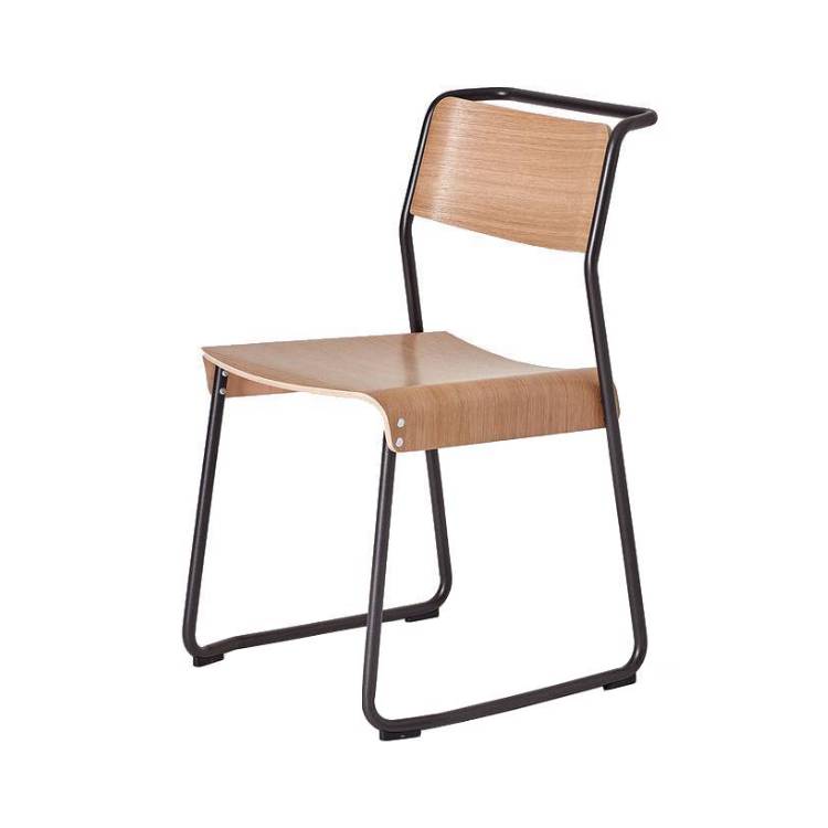 Canteen Utility Chair: Light Oak + Graphite