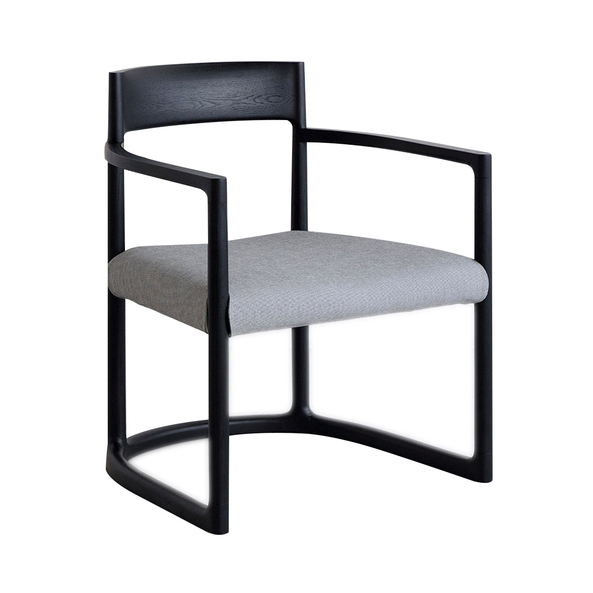 Sweepy Lounge Chair: Upholstered + Black Ash