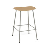 Fiber Bar + Counter Stool: Tube Base + Counter + Grey + Ochre