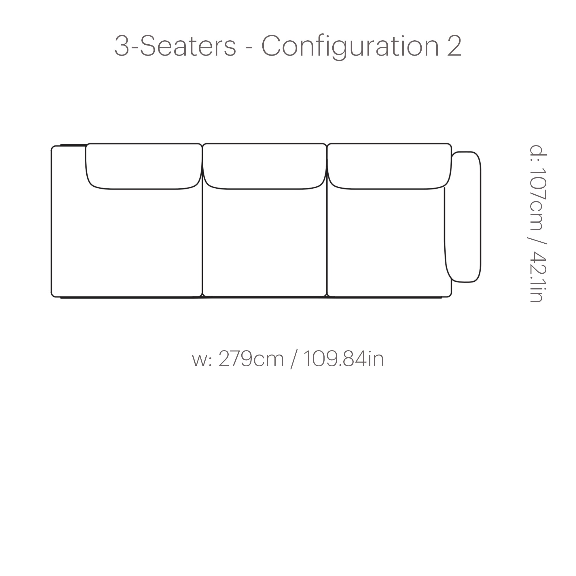 In Situ Modular Sofa: 3 Seater + Configuration 2