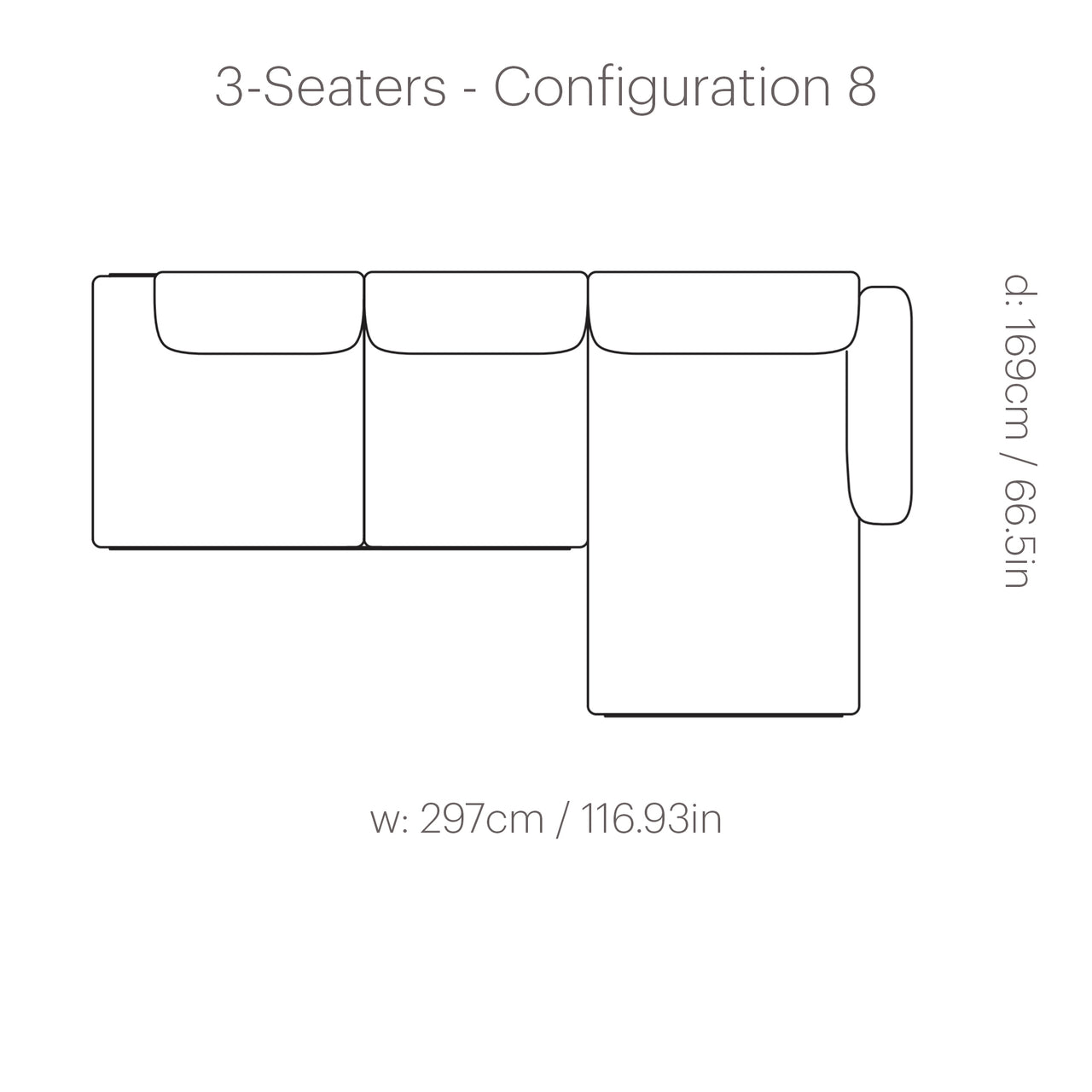 In Situ Modular Sofa: 3 Seater + Configuration 8