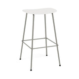 Fiber Bar + Counter Stool: Tube Base + Bar + Grey + Natural White