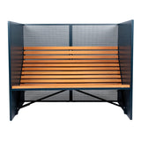 Patio Bench: High + Grey Blue