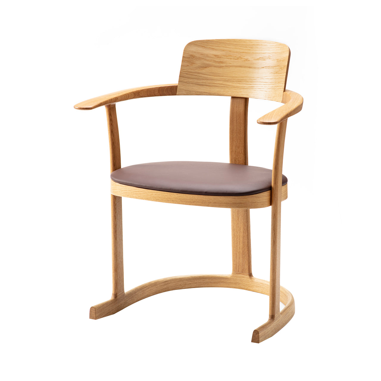 Bodleian Chair: Oiled Oak + Brown Leather