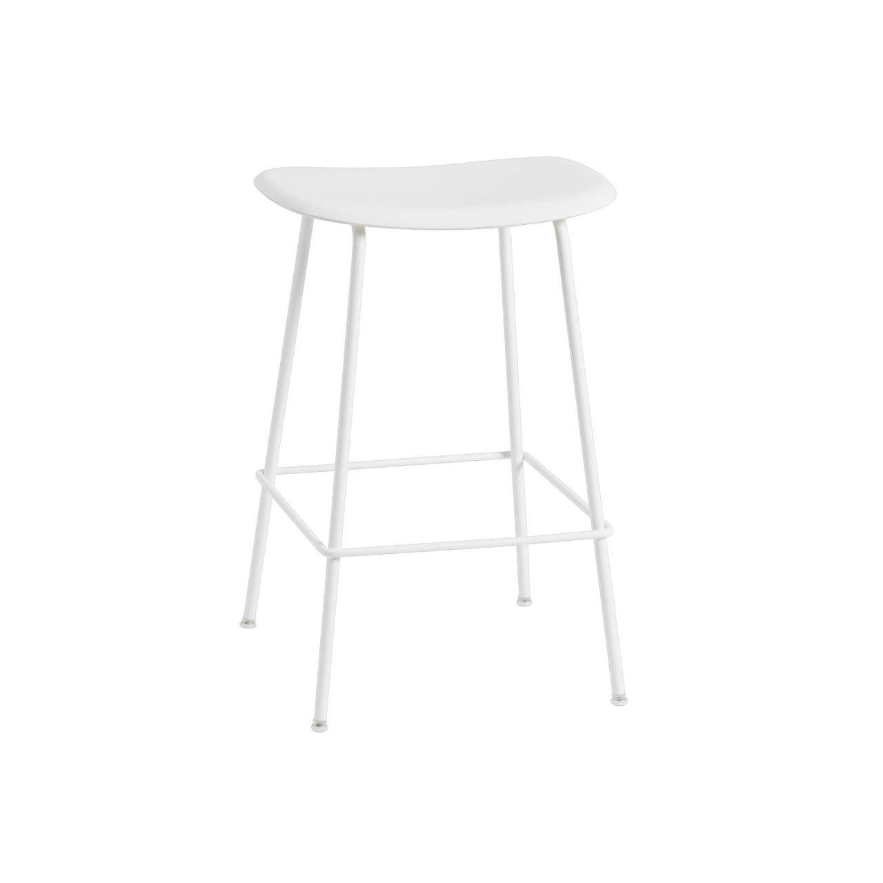 Fiber Bar + Counter Stool: Tube Base + Counter + Natural White + White