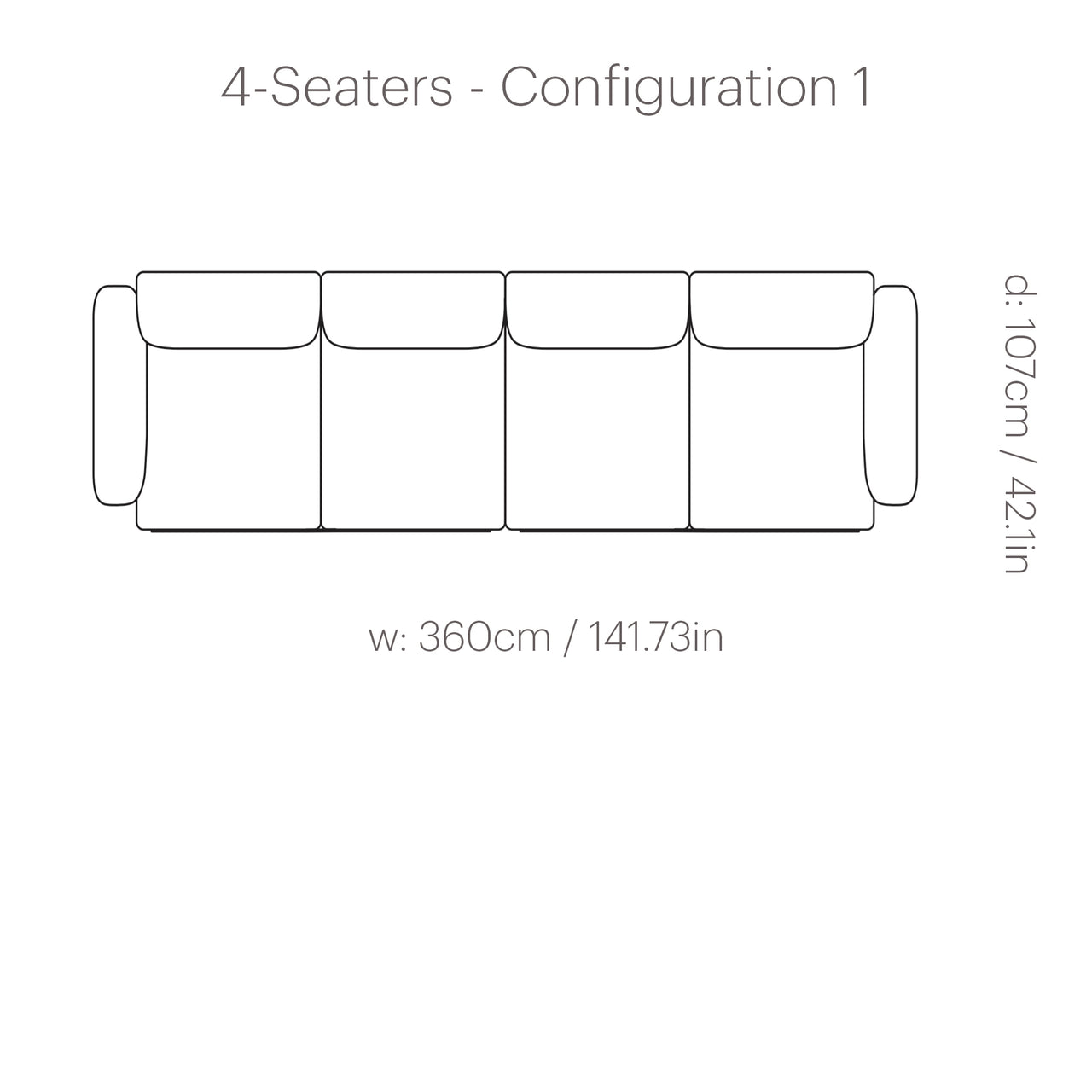 In Situ Modular Sofa: 4 Seater + Configuration 1