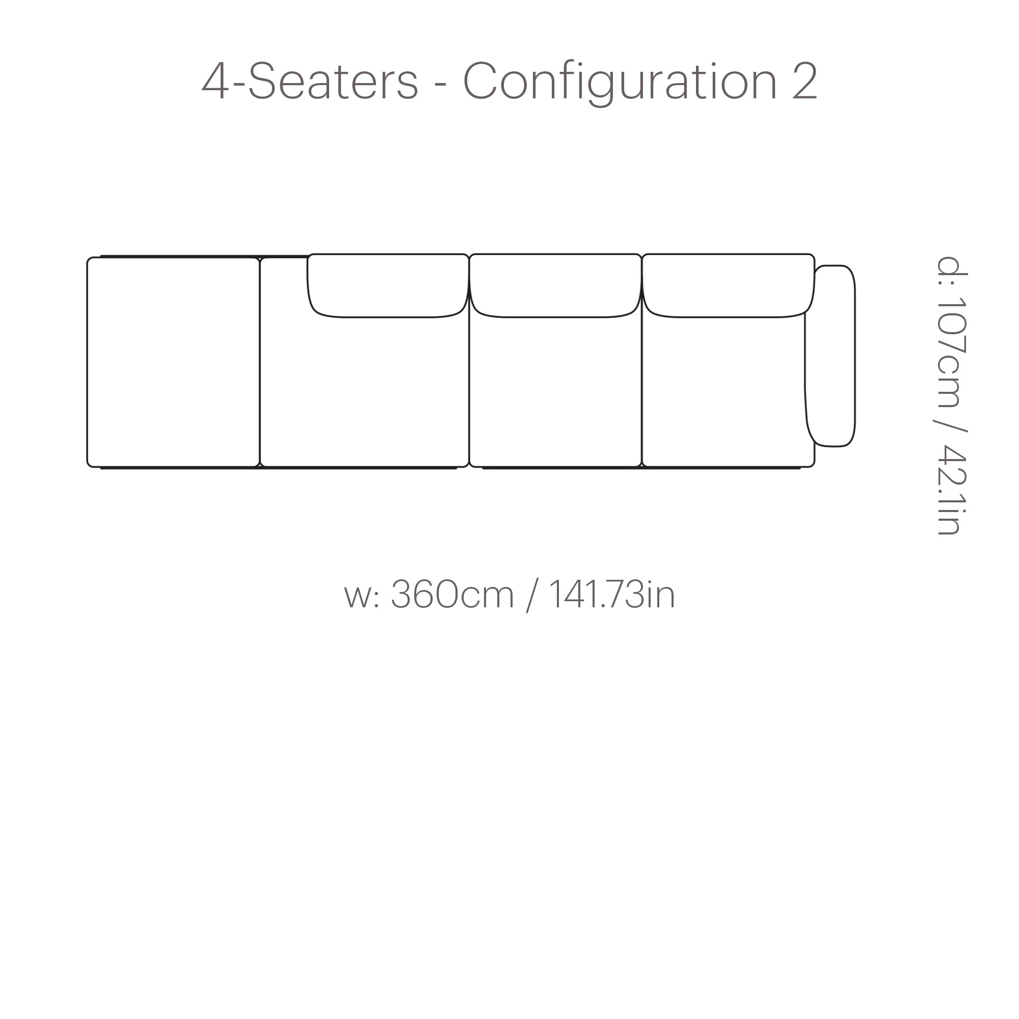 In Situ Modular Sofa: 4 Seater + Configuration 2