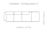 In Situ Modular Sofa: 4 Seater + Configuration 3