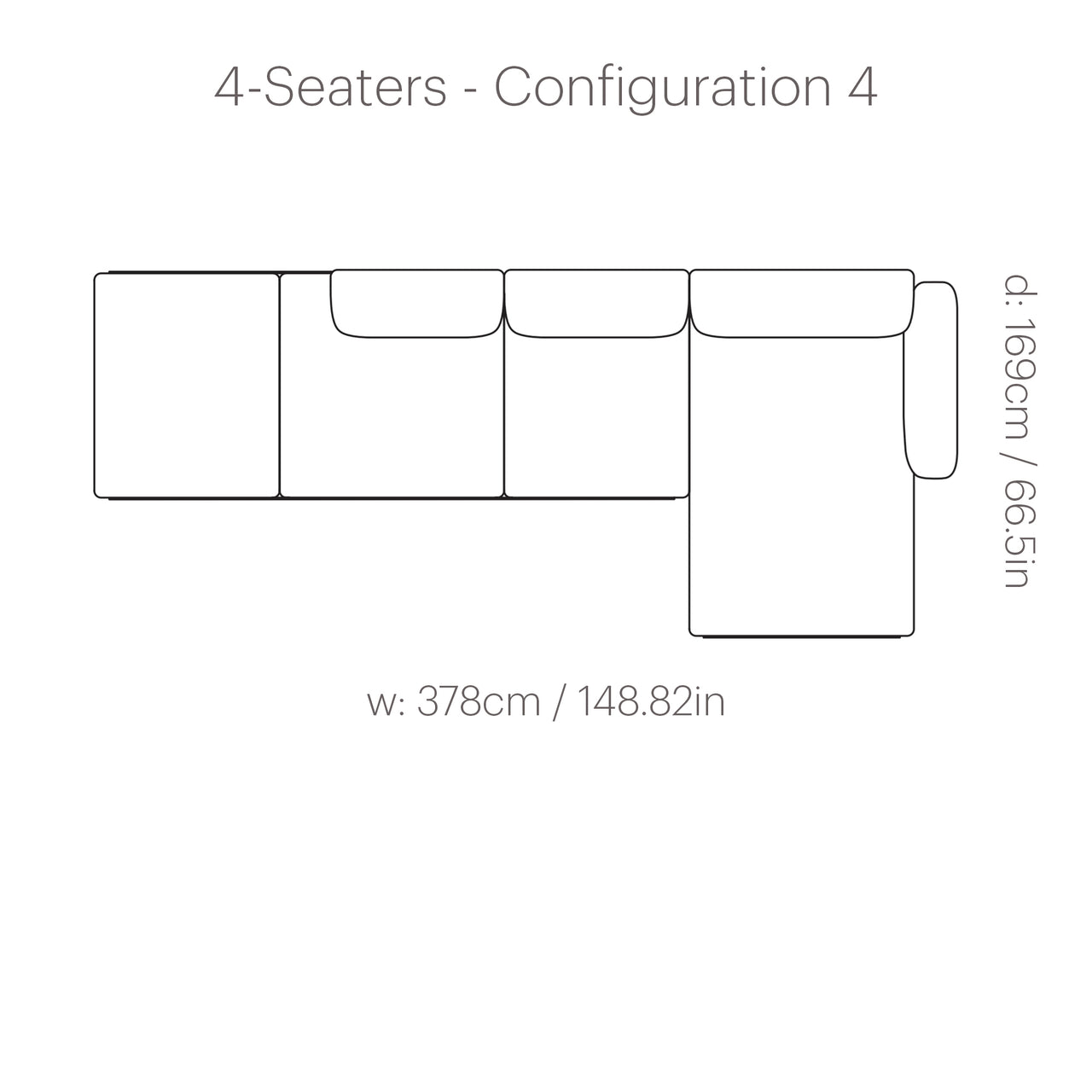 In Situ Modular Sofa: 4 Seater + Configuration 4