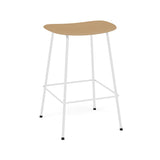 Fiber Bar + Counter Stool: Tube Base + Counter + White + Ochre