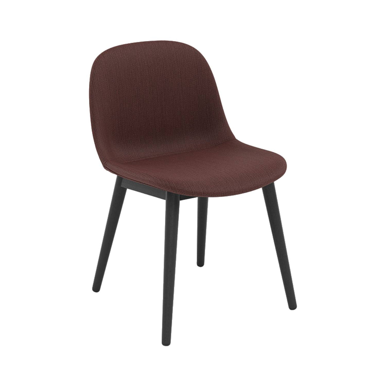 Fiber Side Chair: Wood Base + Recycled Shell + Upholstered + Black