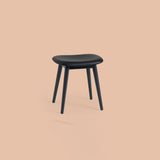 Fiber Stool: Wood Base + Upholstered