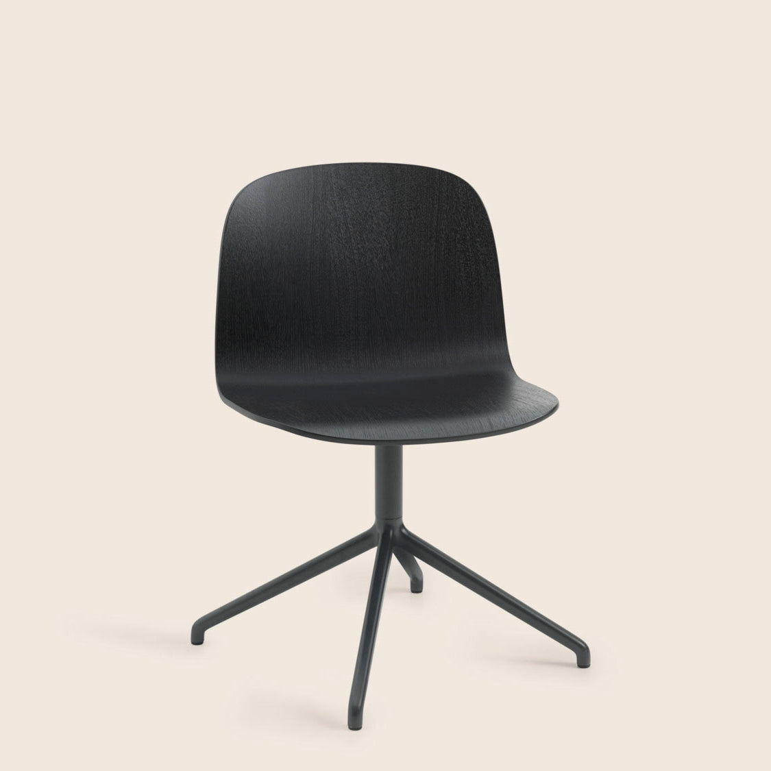 Visu Wide Chair: Swivel Base with Return