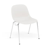 Fiber Side Chair: A-Base with Linking Device + Recycled Shell + Natural White