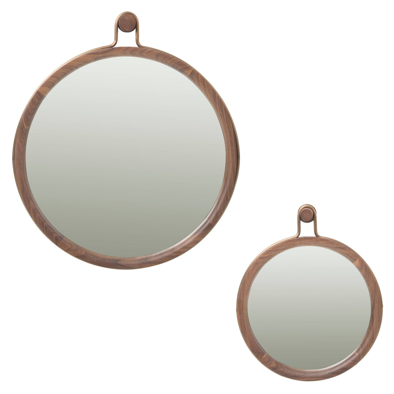 Utility Round Mirror: Natural Walnut