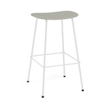 Fiber Bar + Counter Stool: Tube Base + Bar + White + Grey