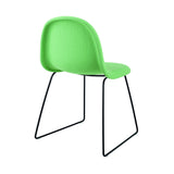 3D Dining Chair: Sledge Base + Full Upholstery + Black Semi Matt