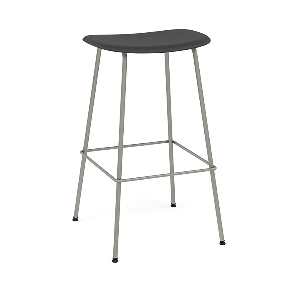 Fiber Bar + Counter Stool: Tube Base + Bar + Grey + Black