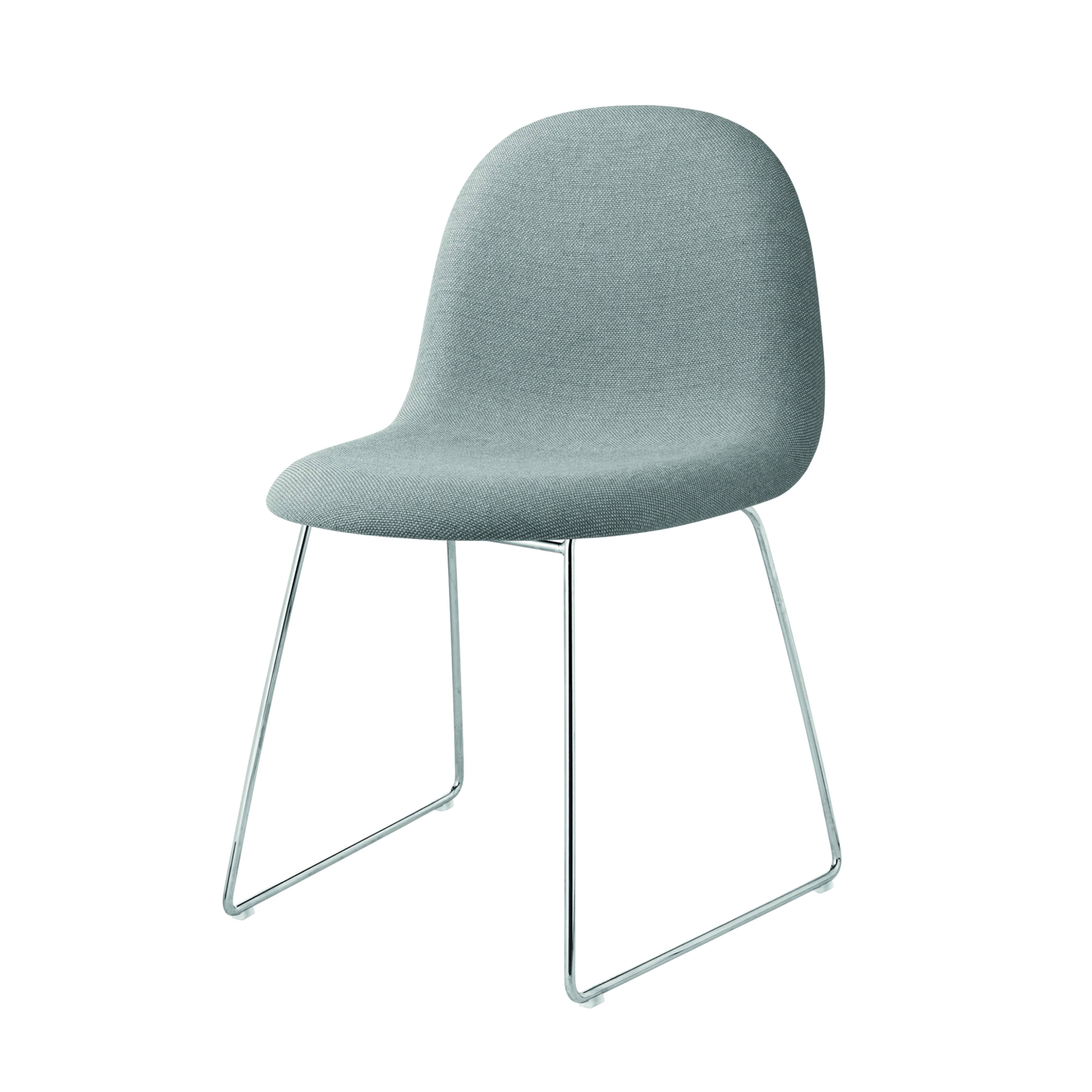 3D Dining Chair: Sledge Base + Full Upholstery + Chrome