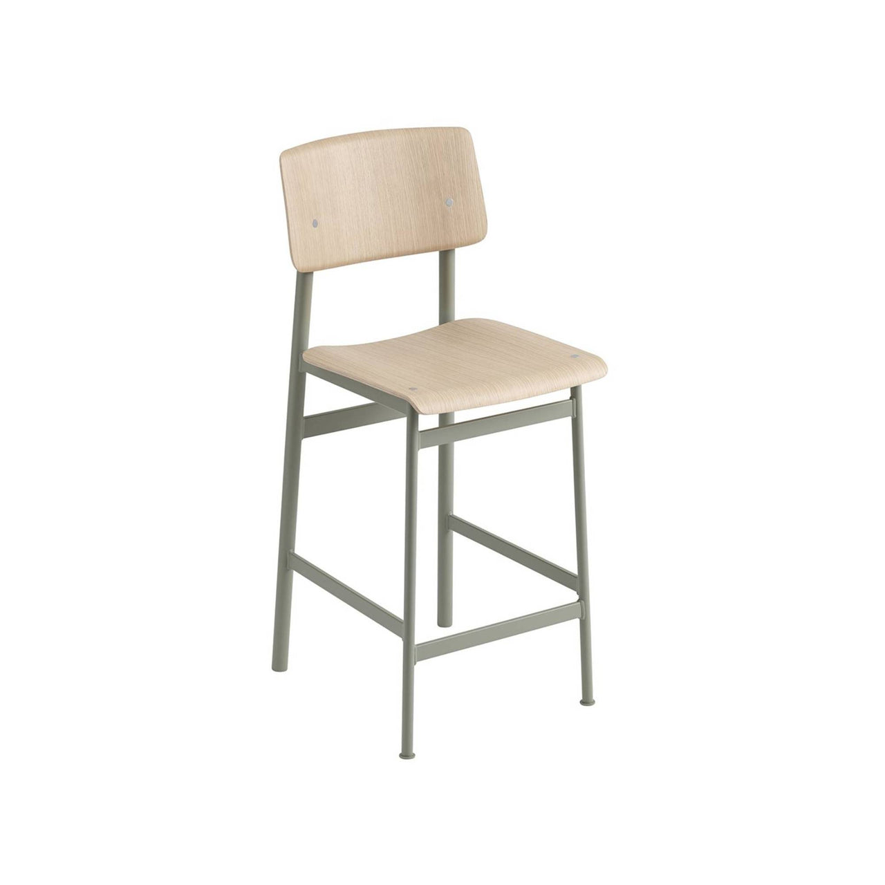 Loft Bar + Counter Stool: Counter + Dusty Green + Oak