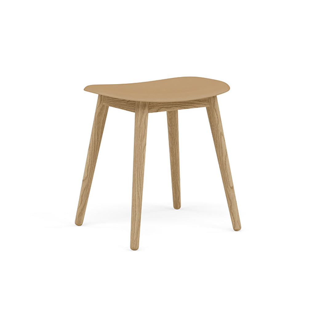 Fiber Stool: Wood Base + Oak + Ochre