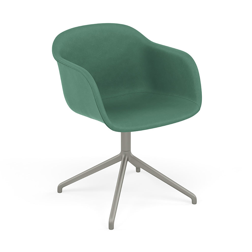 FiberArmchair: Swivel Base with Return + Upholstered + Grey