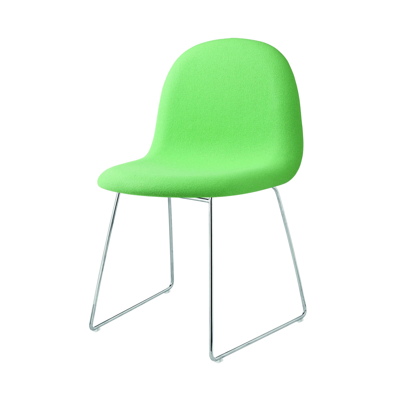 3D Dining Chair: Sledge Base + Full Upholstery + Chrome