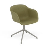 FiberArmchair: Swivel Base with Return + Upholstered + Grey