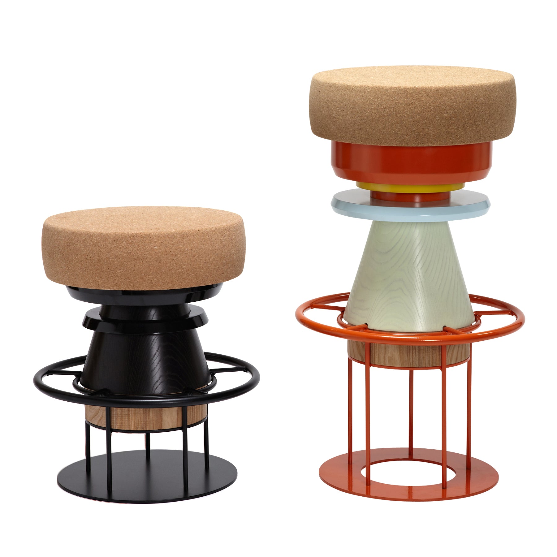 Tembo Stool: Low + Black + High + Orange + Blue + Green