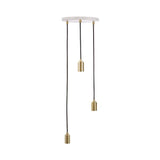 Triple Pendant: White + Brass