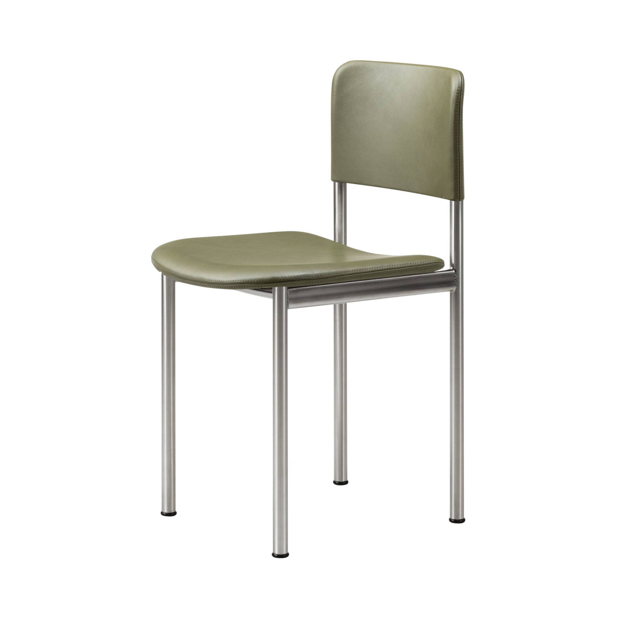Plan Chair: Fully Upholstered + Brushed Steel