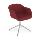 FiberArmchair: Swivel Base with Return + Upholstered + Polished Aluminium