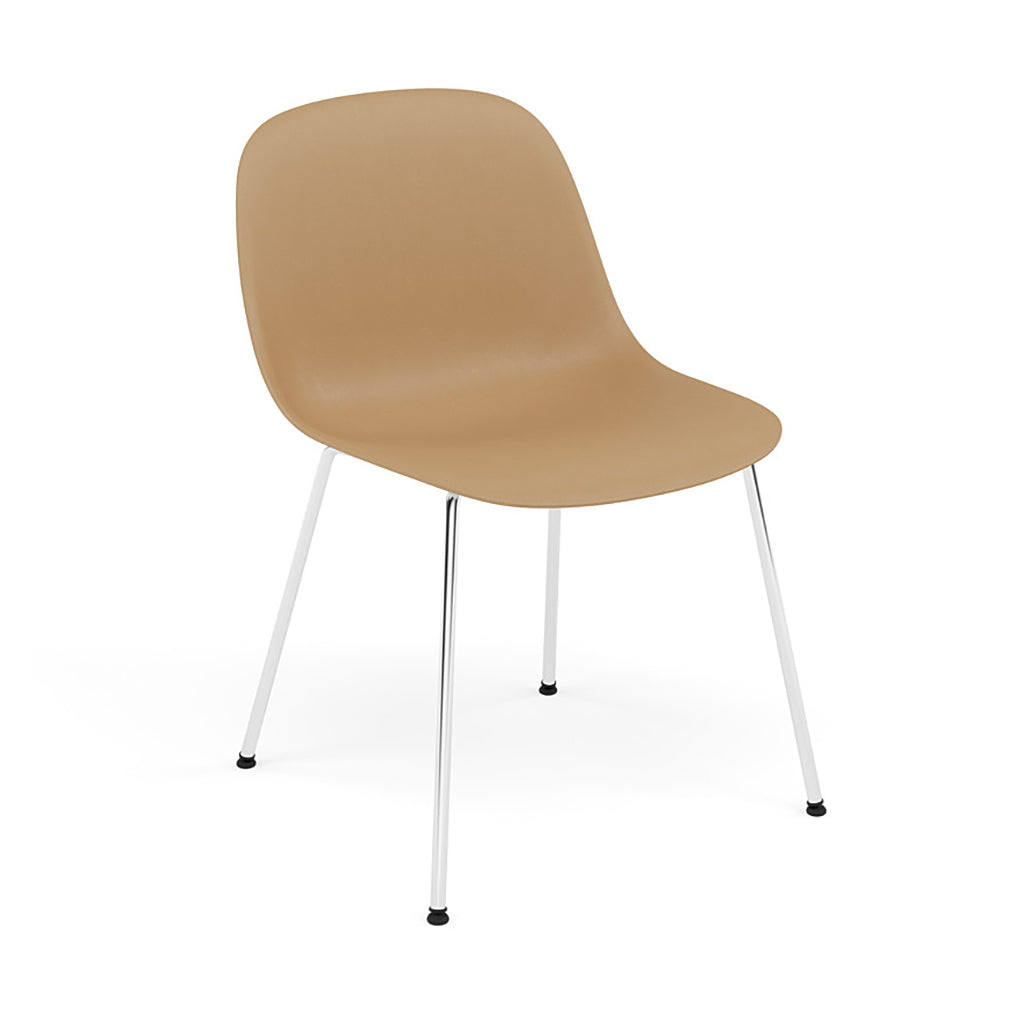 Fiber Side Chair: Tube Base + Recycled Shell + Chrome + Ochre