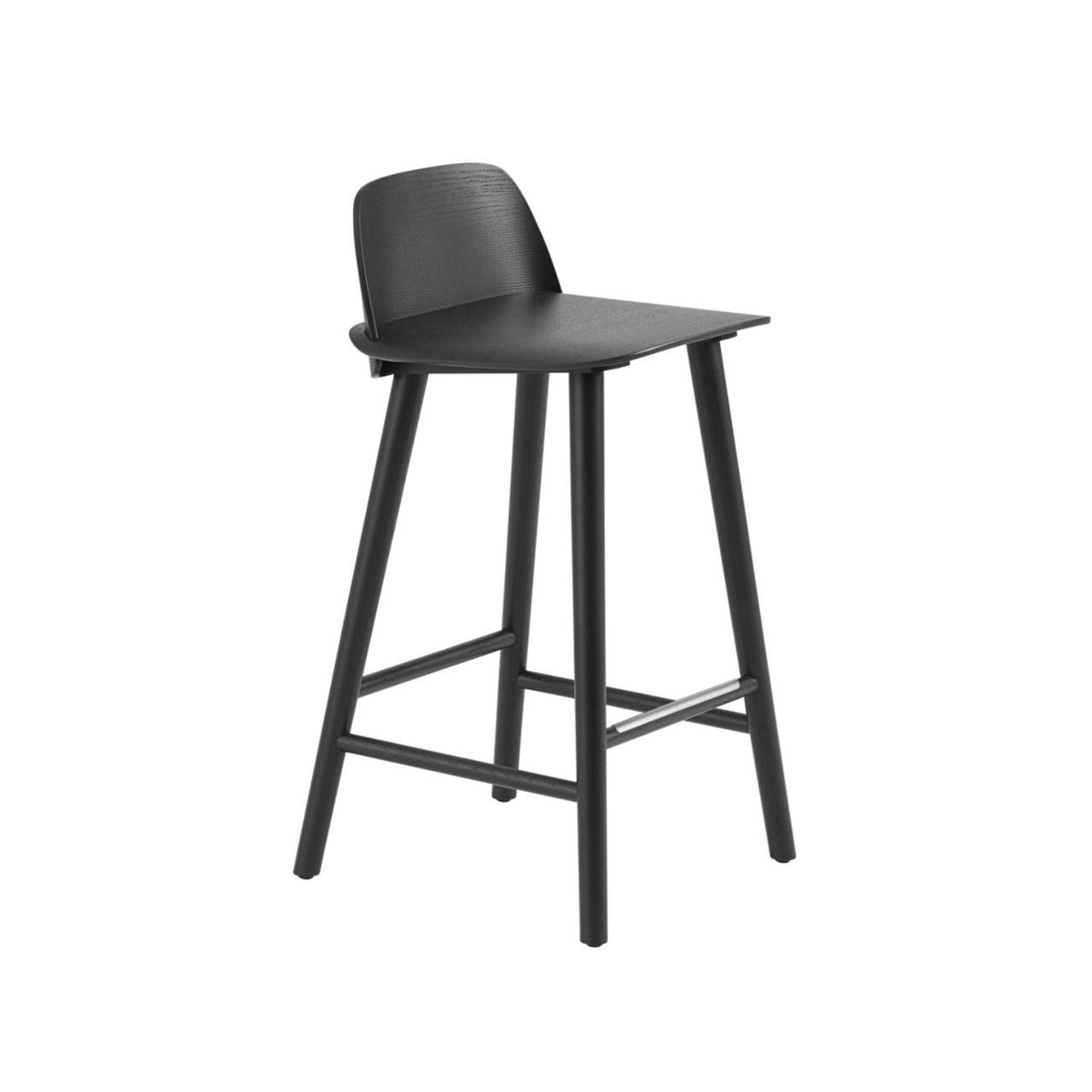 Nerd Bar + Counter Stool: Steel Footrest + Counter + Black