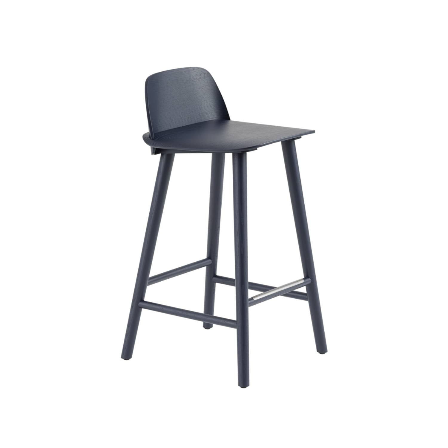 Nerd Bar + Counter Stool: Steel Footrest + Counter + Midnight Blue