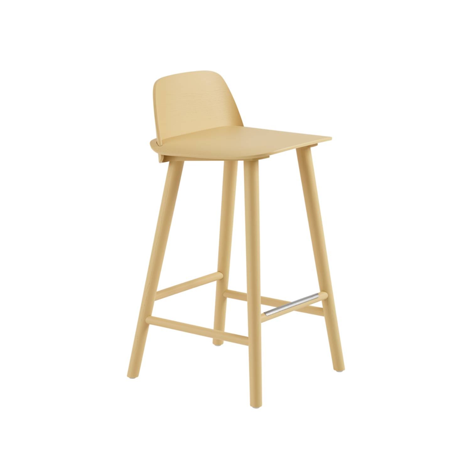 Nerd Bar + Counter Stool: Steel Footrest + Counter + Sand Yellow