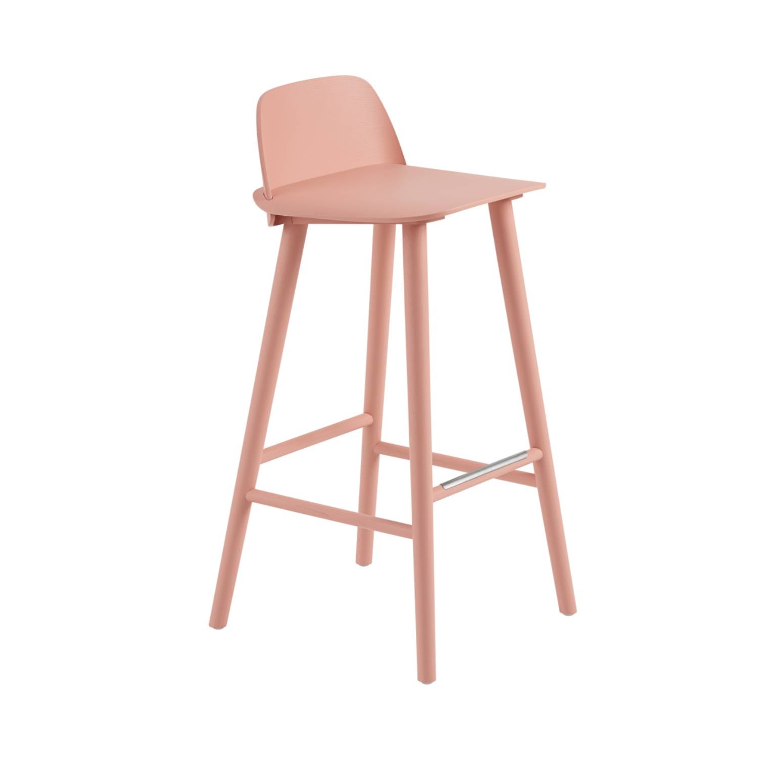 Nerd Bar + Counter Stool: Steel Footrest + Bar + Tan Rose